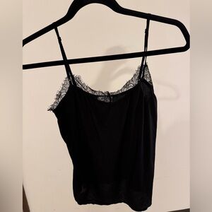 Black Lace Trim Cami Top
